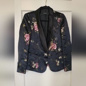 Zara Black Floral Blazer Size S